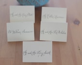 Fancy Wedding Name Cards, Place Cards, Escort Cards White or Ivory Tented Cards