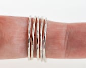 Thin Stacking Rings - Ultra Thin Gold Silver or Rose Gold - SET OF 5 Rings
