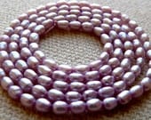 2mm Lavender Freshwater Pearls -  Rice Shape - Beautiful Luster - Fine Quality - Full 16" Strand