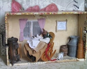Cottage Roombox Miniature Granny with Baby Doll