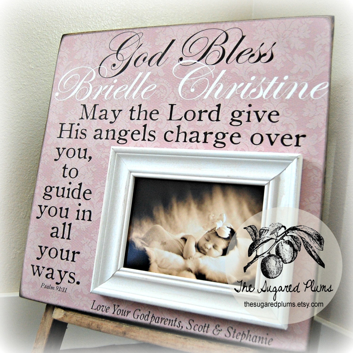 GODCHILD GIFT Personalized Custom Picture Frame 16x16 Goddaughter Baby Shower Dedication Baptism Christening First Birthday Godparents
