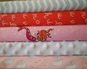 Out To Sea Fabric and Minky Rag Quilt Kit, Fun, Fast and Easy to Make, Personalized