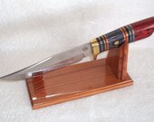 Large Fixed Blade Knife Display Stand - Redwood