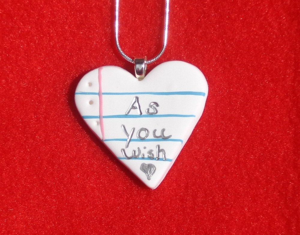 Buy dating anniversary gifts - The Princess Bride-As You Wish/Notebook Jewelry/Couples Jewelry/Heart Charm/Wedding/Anniversary/Engagement/Dating Jewelry/I Love You Jewelry