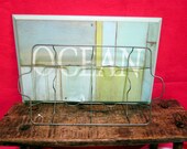 Vintage Industrial Metal Wire Milk Bottle Basket Carrier Holder Crate Shabby Chic French Country
