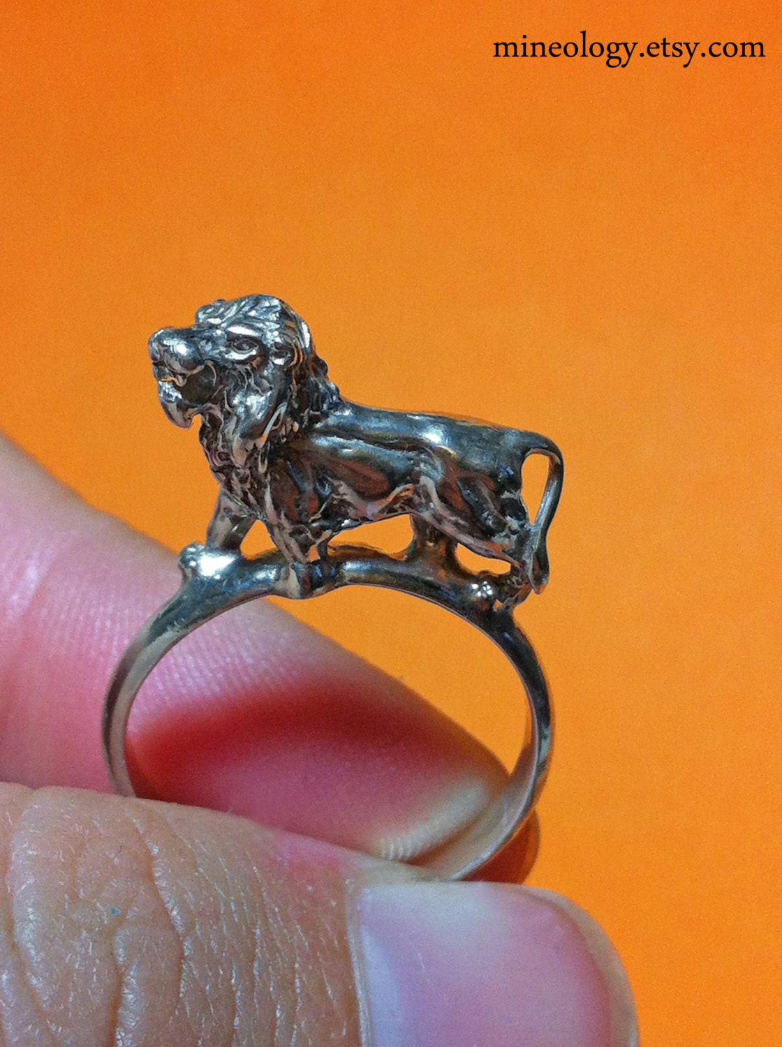 Sterling Silver Lion Ring