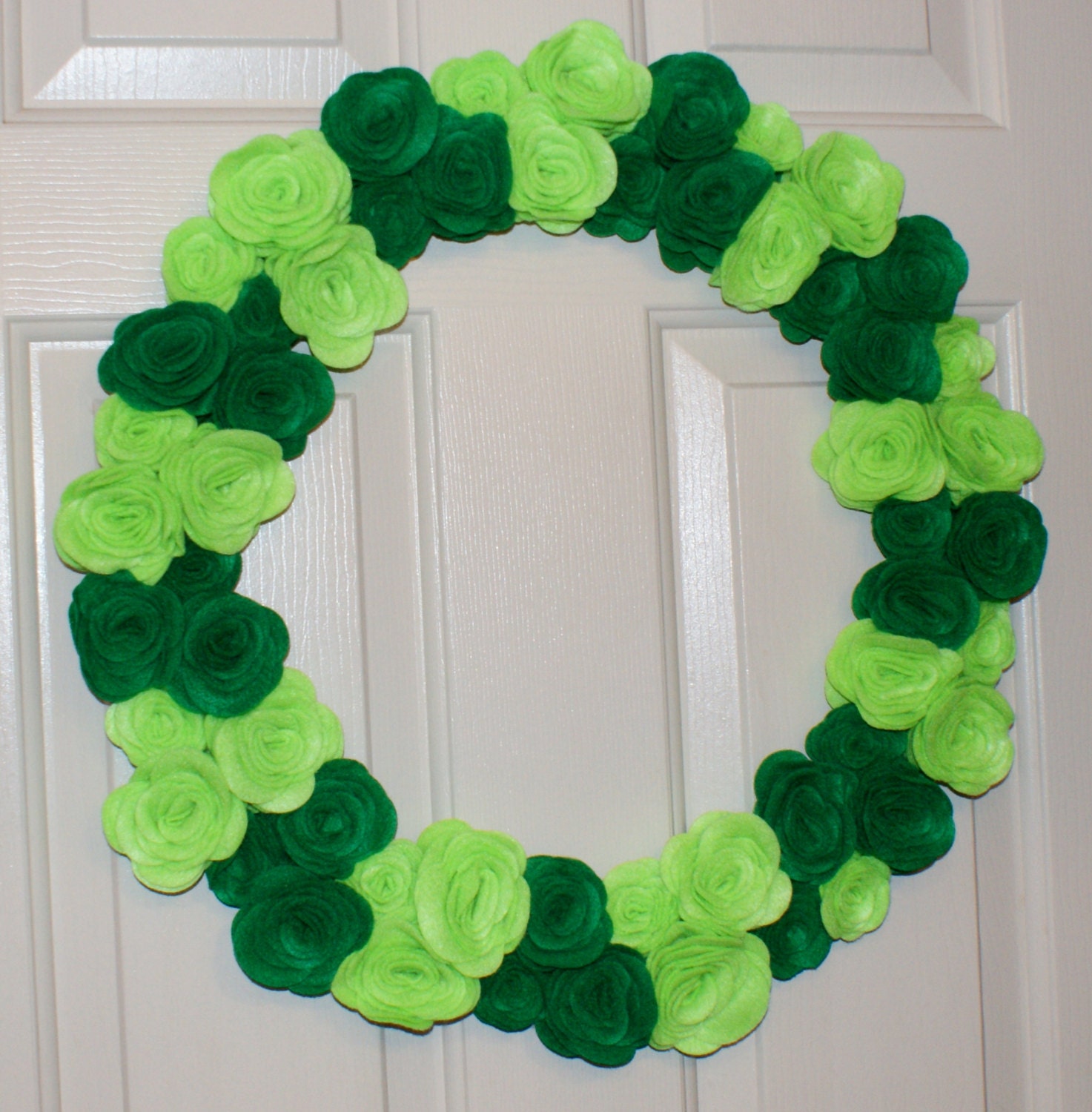 St. Patricks Day Wreath St. Patricks Day Decoration St. Patricks Day Decor Green Wreath Felt Flower Wreath Custom Color Wreath