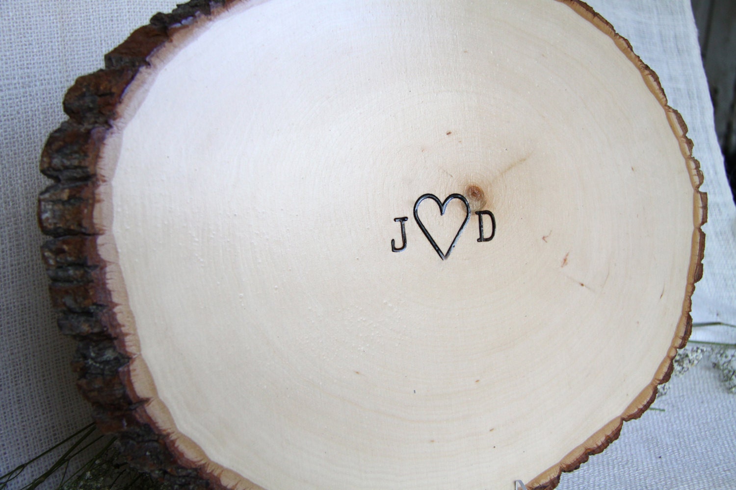Wood Slice, Tree Slice Guest Book, Personalized for your Wedding