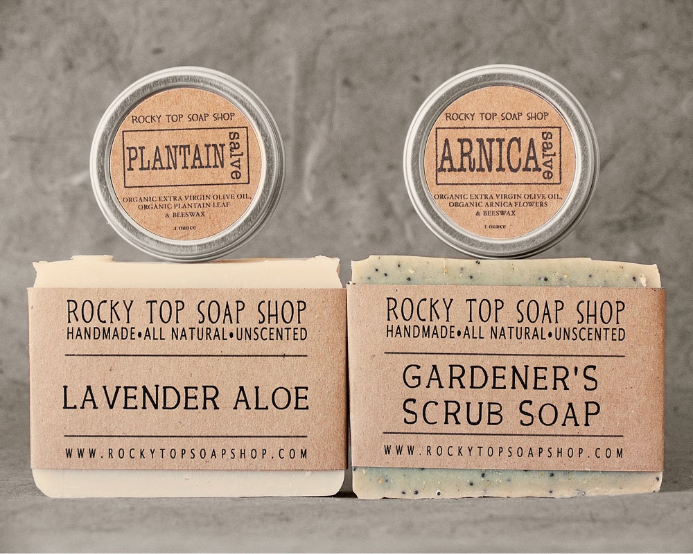 Gardener's Soap Set - Summer Skin Set - Natural Soap Gift Set, Unscented Soap, Cold Process Soap, Bath Gift Set