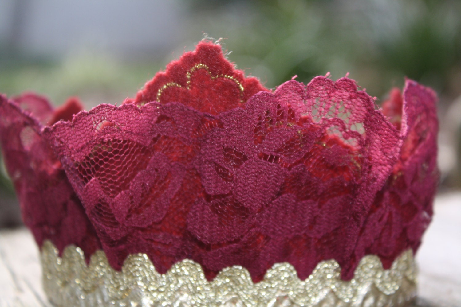 FSU garnet and gold felt and lace crown