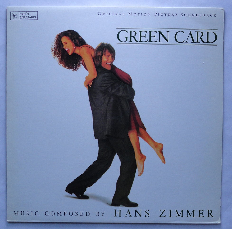 Rare "Green Card" Vinyl Soundtrack (1991) Hans Zimmer - Excellent Condition