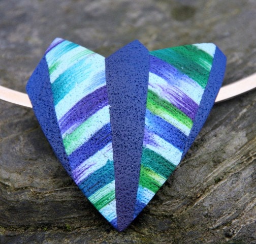 Pendant Blue Magic with matching earstuds. Serie Mix and Match