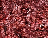 Batik Cotton Fabric, 1 Yard, Tiny Leaves, Dark Brown, Peach, Rust, Batavian, Quilt, Quilting, Pillow, Wallhanging, Home Decor, Crafts, Gift