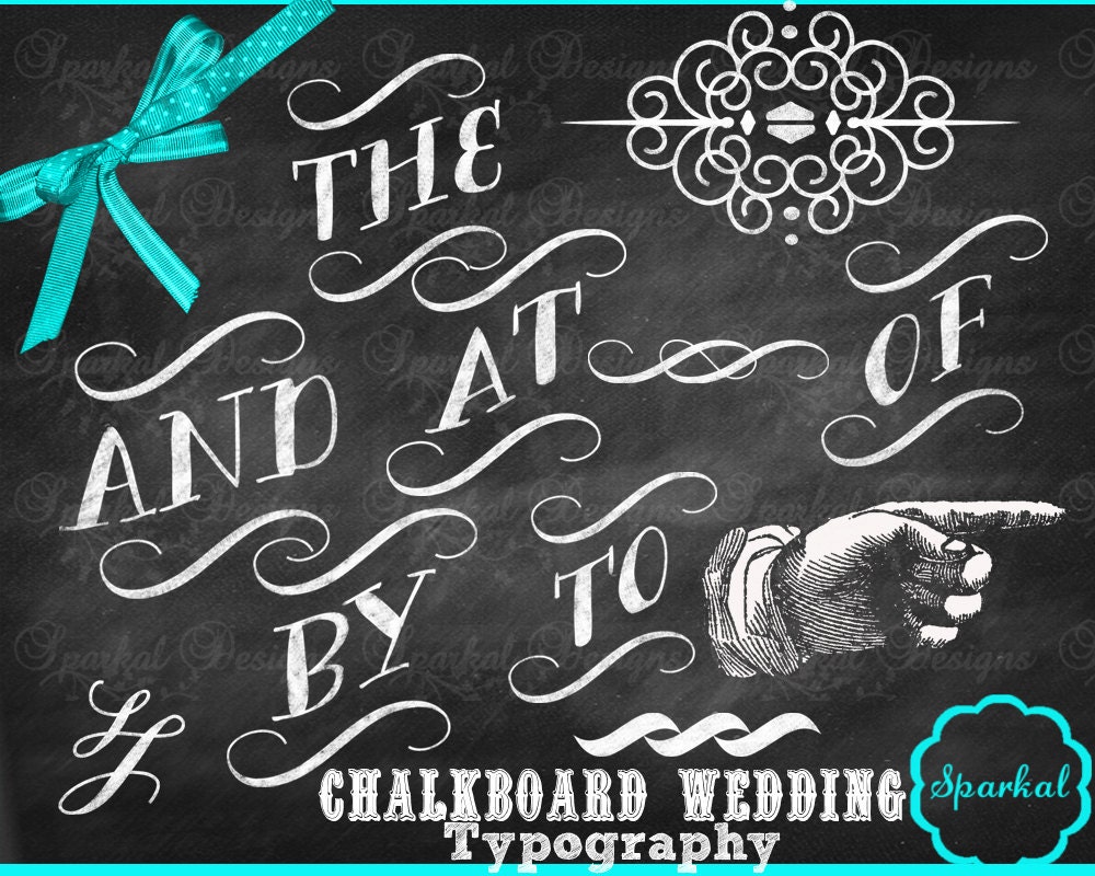 Chalkboard Wedding Typography Chalkboard Clip Art Chalkboard Wedding Clip art Rustic Chalkboard Flourishes Instant Download Il_170x135