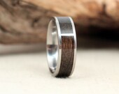 Size 8.5 - Sinker Red Oak Wood and Titanium Ring