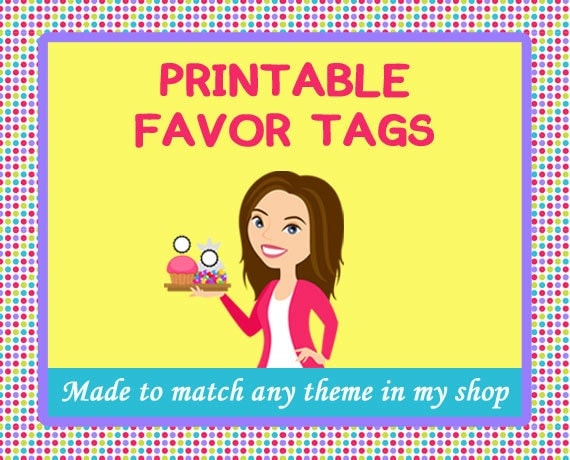 Made to Match Personalized PRINTABLE Favor Tags (Any theme in our shop) Il_570xn