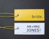 Cool engagement gift for The Sophisticated Couple - Set of 2 Custom made Mr and Mrs Luggage Tags.