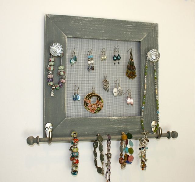Earring and Jewelry Holder, Accessory Organizer Wall Mounted for Bracelets, Necklaces, Scarves, Belts.