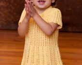Hand Knit Girls Lace Dress-Perfect for Spring Girls Lacy Knit Dress - Made to Order - Sizes 6 to 18 Months