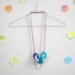 Chain reaction, crochet chain necklace.Lavender, lilac, teal. Nautical style.