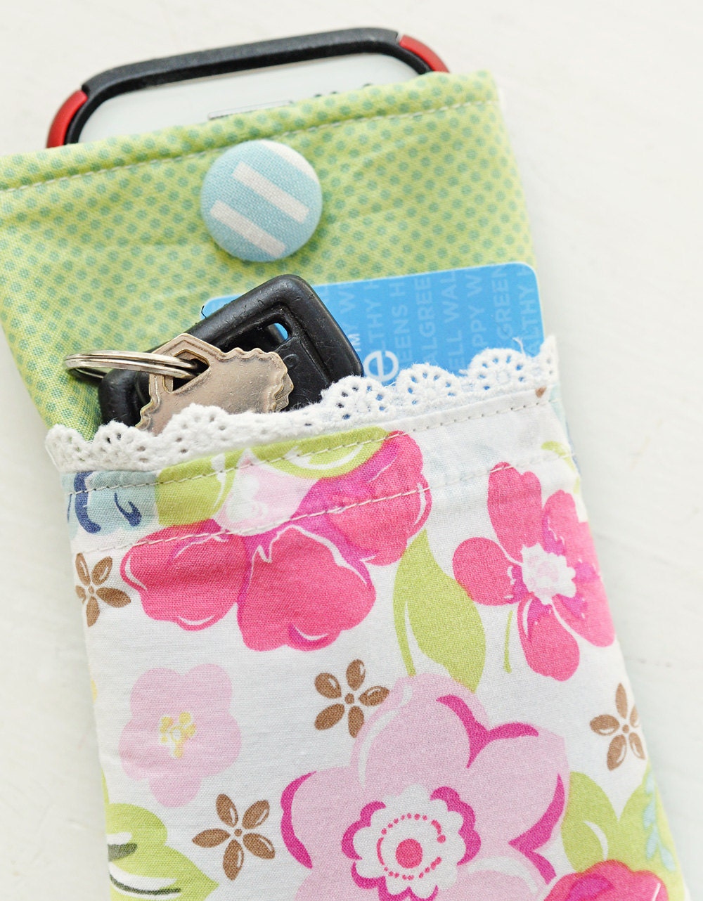 Padded smart phone mobile phone Sleeve gadget case floral