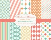 Pastel Party Digital Scrapbook Paper Pack for Personal or Commercial Use