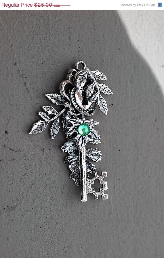 SALE - Hidden Lock Forest Key Necklace