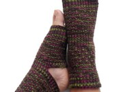 Yoga Socks Hand Knit in Brown Purple and Green Pedicure Pilates Dance