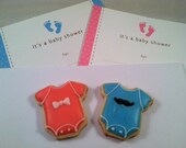 Girl Bow Baby Shower Sugar Cookies, Boy Mustache Baby shower cookies 3 dozen