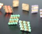 Diamond Shape Stud Beaded Earring - In Stock
