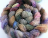 Cormo Alpaca fiber 1.4 oz alpaca THE READER hand dyed soft browns reds purples roving