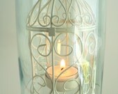 Bird Cage In A Wine Bottle Hanging Hurricane Lantern Big 1.5L Candle Holder