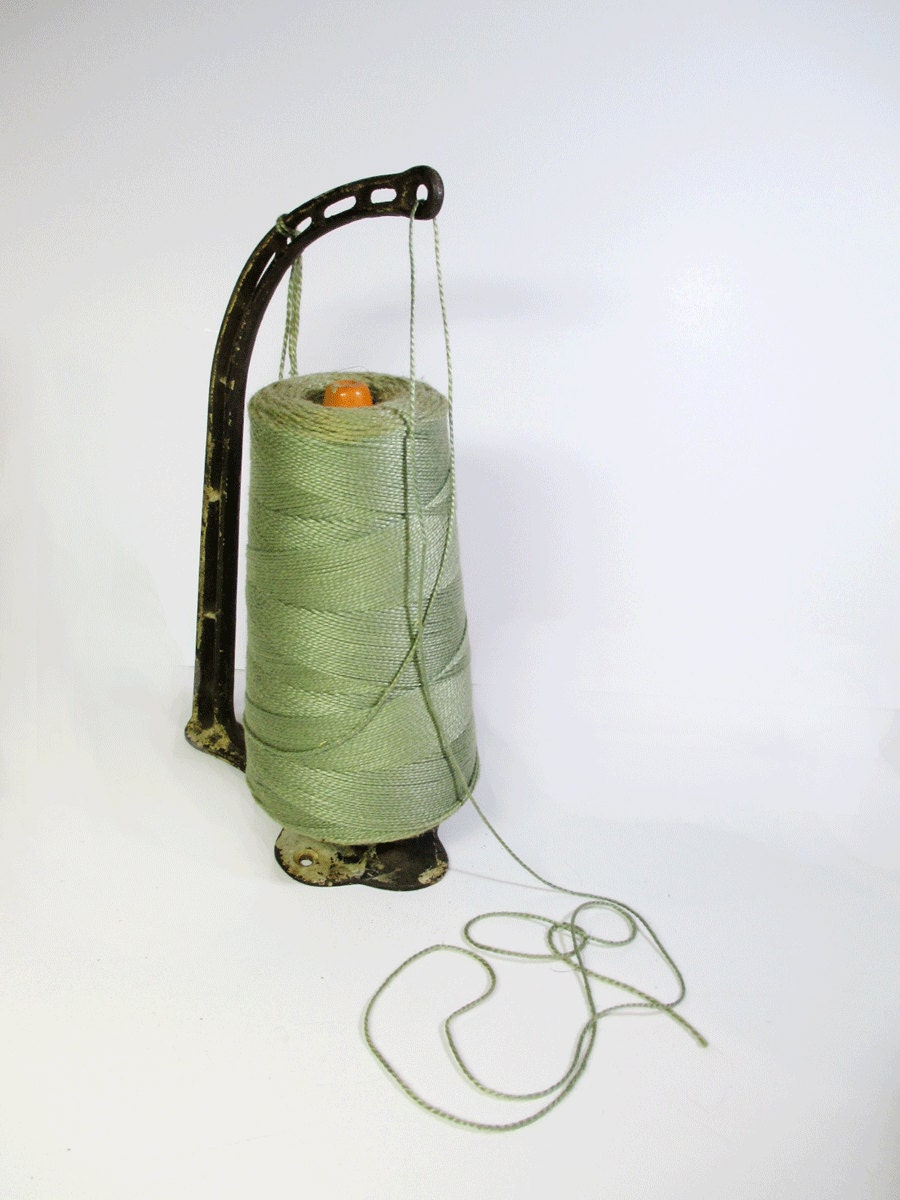 Vintage Metal String Holder - General Store - Twine Dispenser - Industrial - Package Wrapping - Shabby Chic