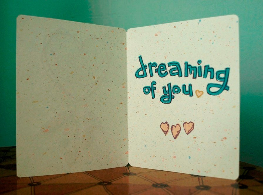 Dreaming of You Valentine Card and Envelope Screenprinted