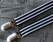 Black & white stripe little boy suspenders - photo prop, wedding, ring bearer, accessory