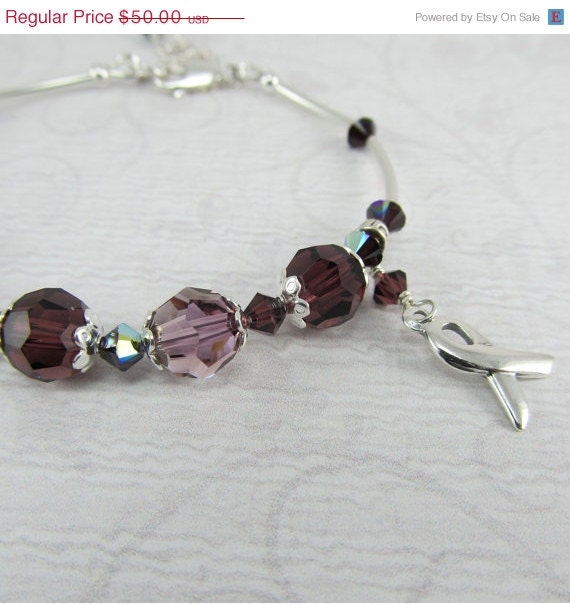 15% OFF Burgundy Multiple Myeloma Cancer Awareness Silver Ribbon Bracelet