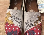 Custom hand painted TOMS, Coral Floral- Walk in the Light
