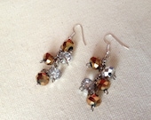 Copper and Silver 'Heavy Metal' Beaded Chain Earrings
