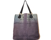 Hombre Burlap Tote, Tote bag,  Burlap bag,