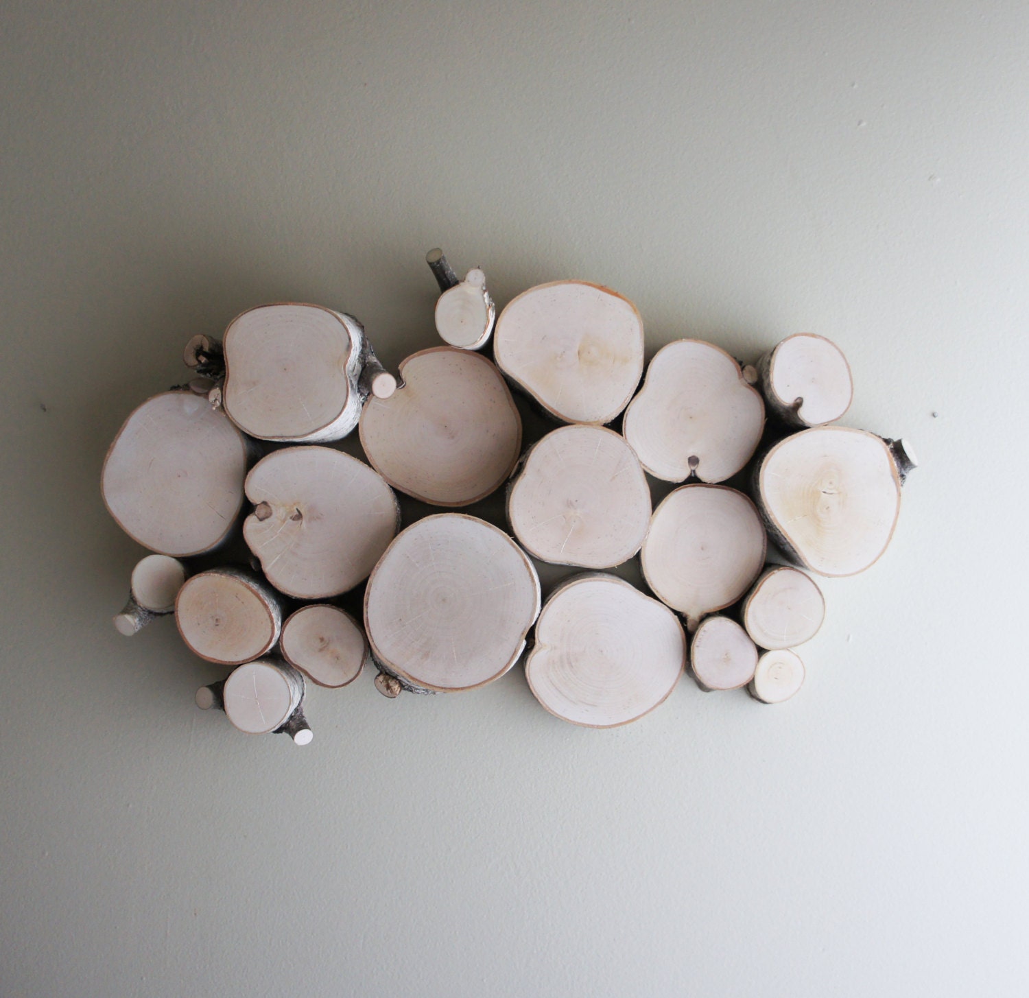 natural white birch forest topography wall sculpture - 20 x 12