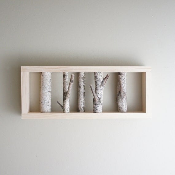 natural white birch forest wall art - made to order