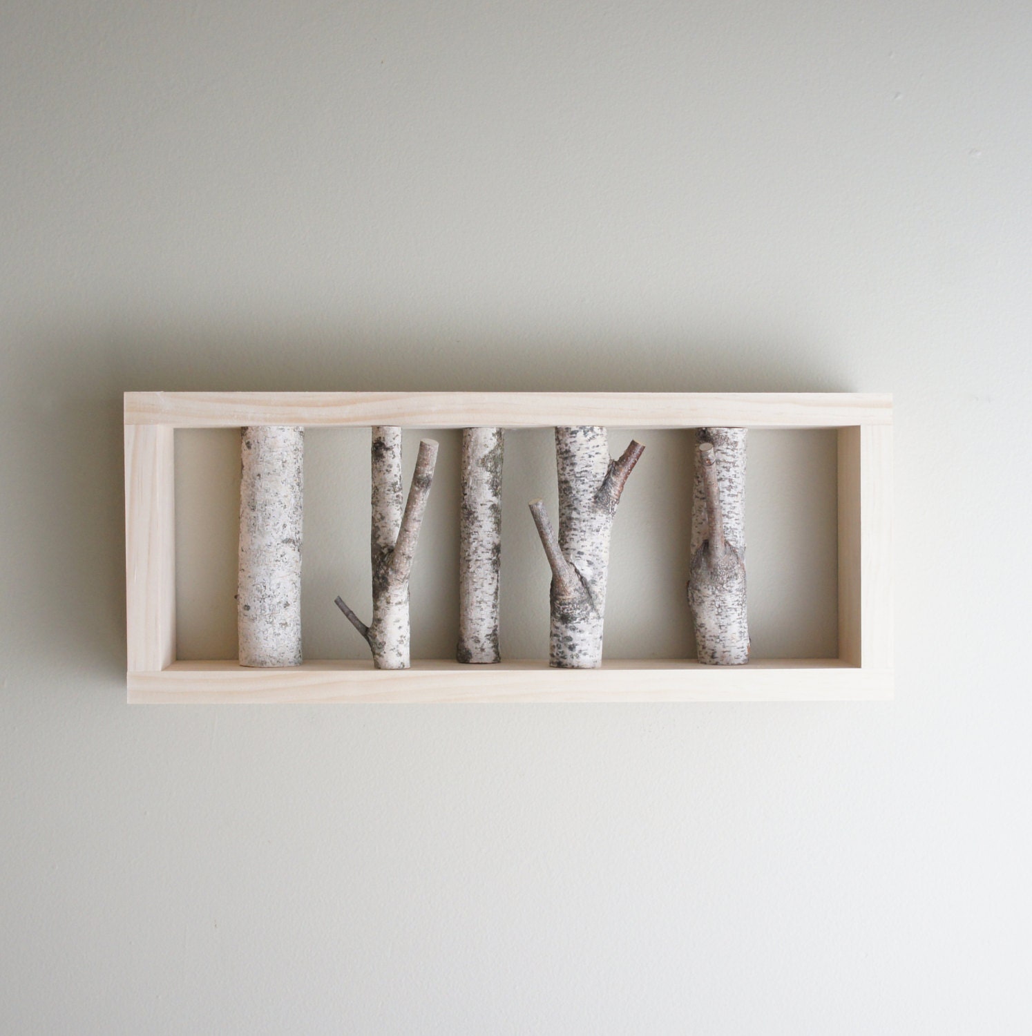 natural white birch forest wall art - made to order