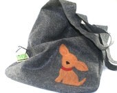 Handmade Felt Tote Bag  Chihuahua