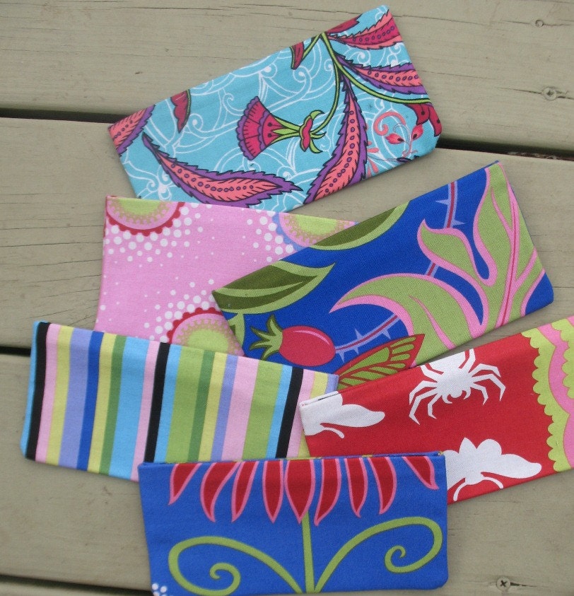 Ready To Ship / SIX Designer Cash Fabric Envelopes with VELCRO Closures
