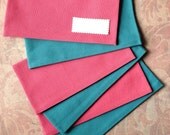 Ready To Ship RTS // SIX Solid Fabric Cash Envelopes for Paper Currency