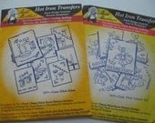 Aunt Martha's Hot Iron Transfers Number 3419 Cross Stitch Colonial Girl and  Number 3371 Cross Stitch Dishes