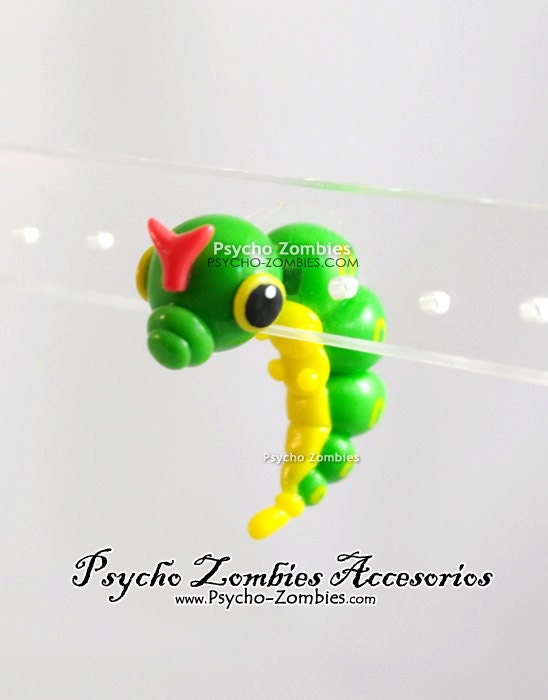 Caterpie from Pokemon stud earring fake plug