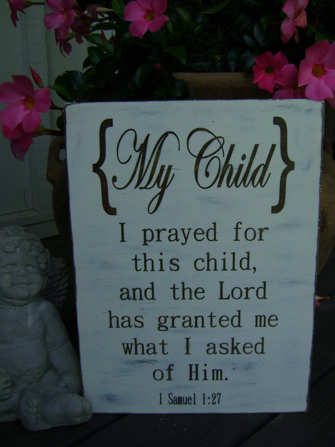 I prayed for this child picture 1 Samuel 1 27 For this Child I have prayed Rustic Baby Shower, Unique gift,