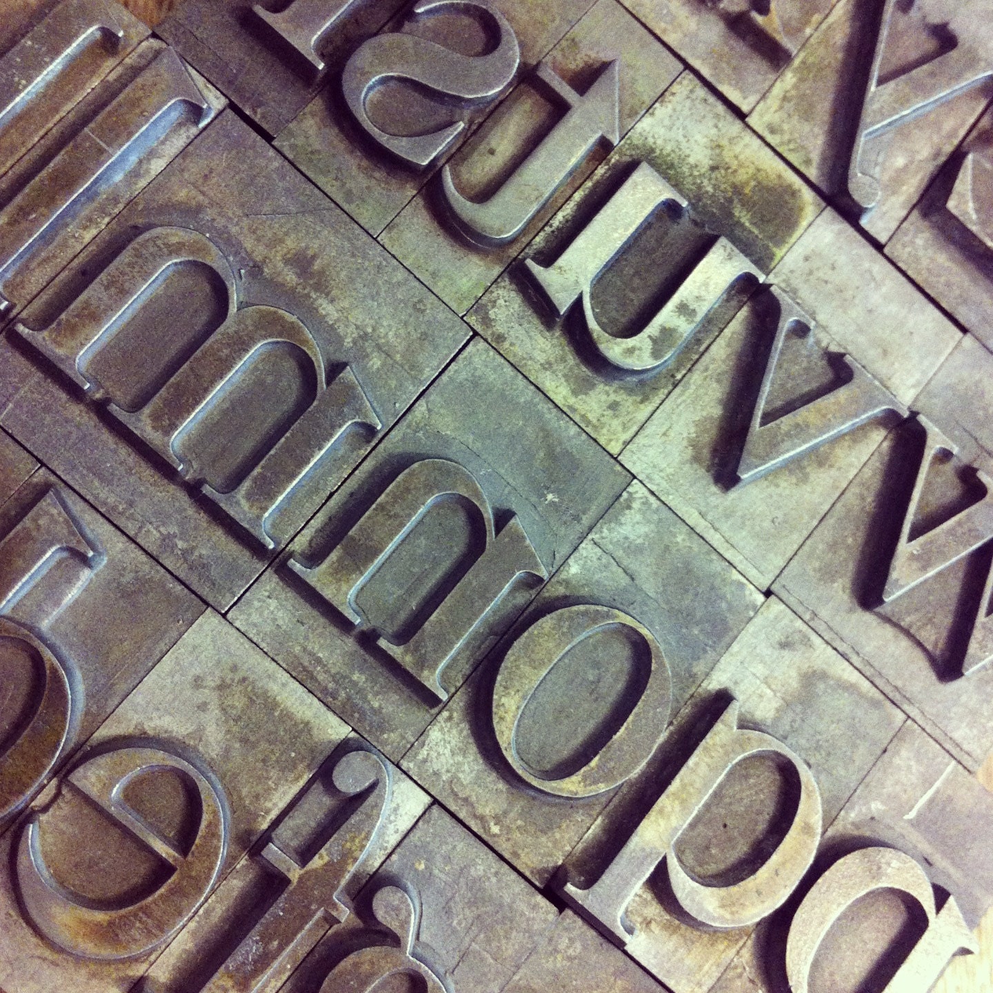 Vintage Metal Letterpress Printers Block