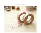 Washi Tape 15mm 2Rolls MASKING TAPE SET Multi Use-Botanic Garden